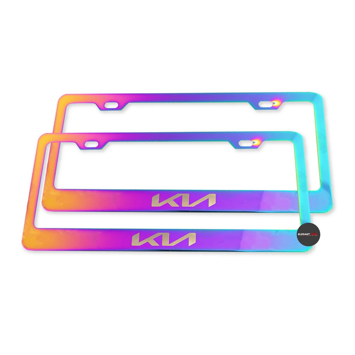 JEF - Portaplaca Tornazol Elegante Universal  Kia 2pcs