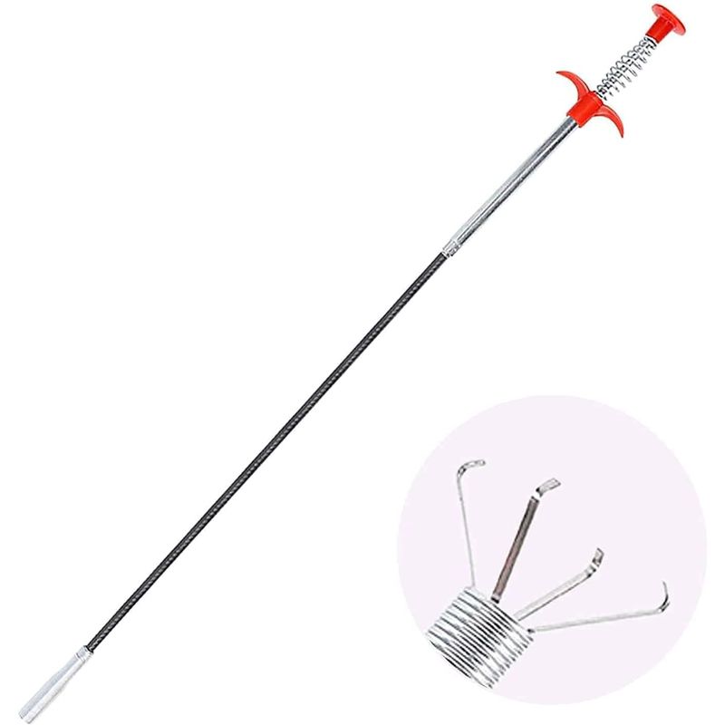 GENERICO - Desatorador De Tuberias, 160 cm ,Gancho para Cocina Ducha Baño de