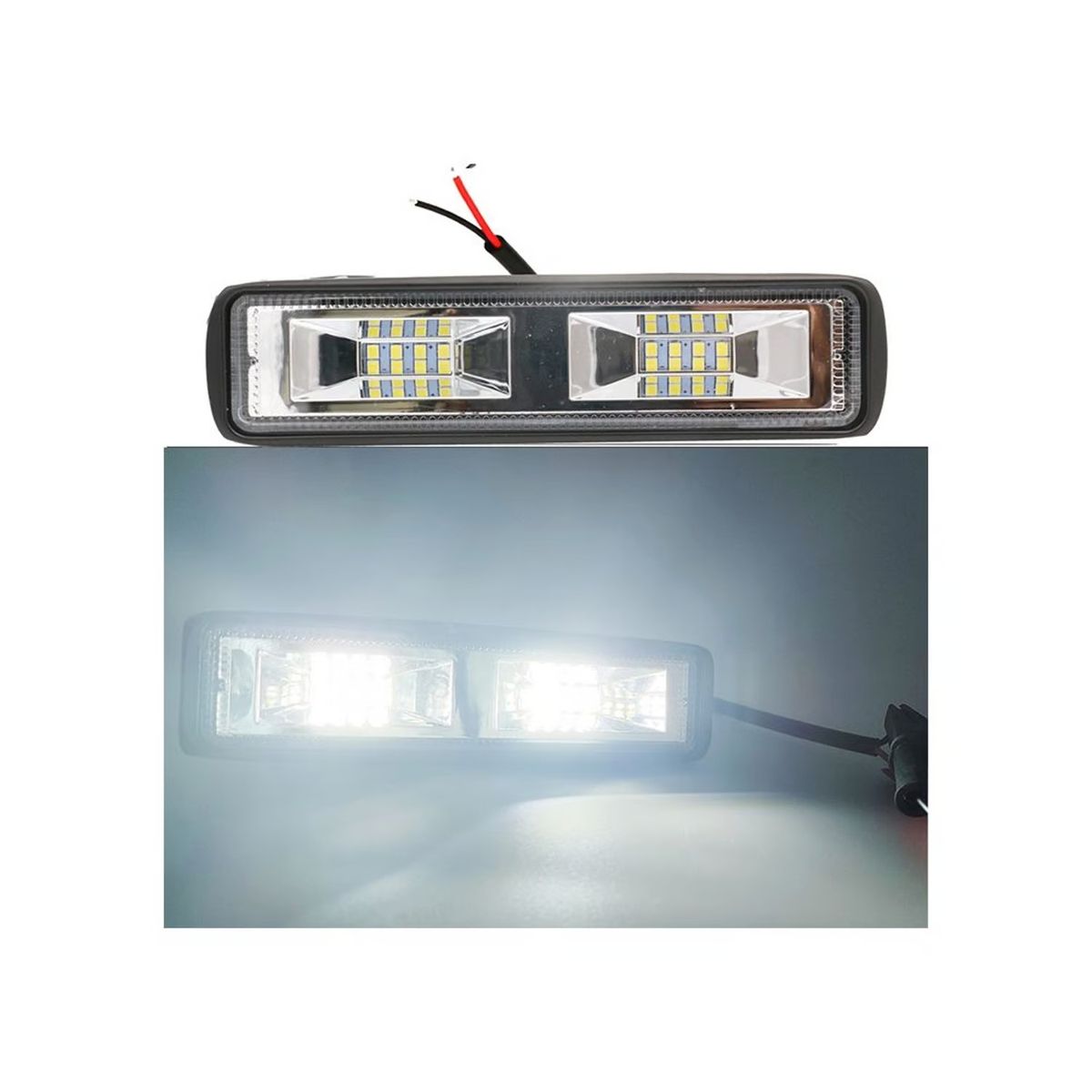 GENERICO - Neblinero Barra Led Espejo 36w 6D color blanco