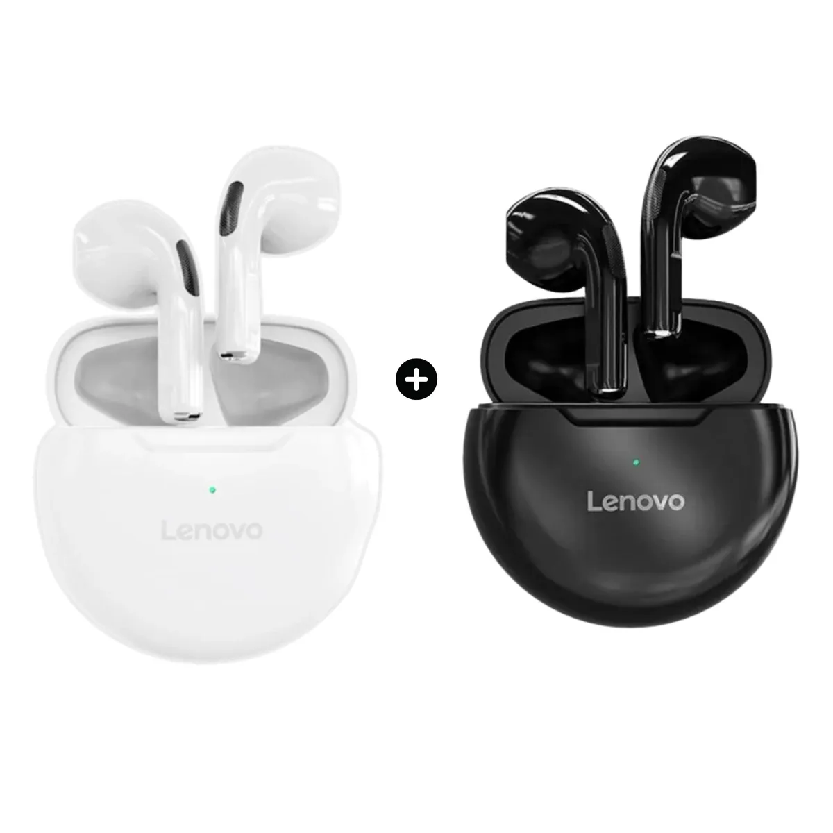 LENOVO - Combo x2 Audífonos Bluetooth Lenovo HT38 - Negro y Blanco