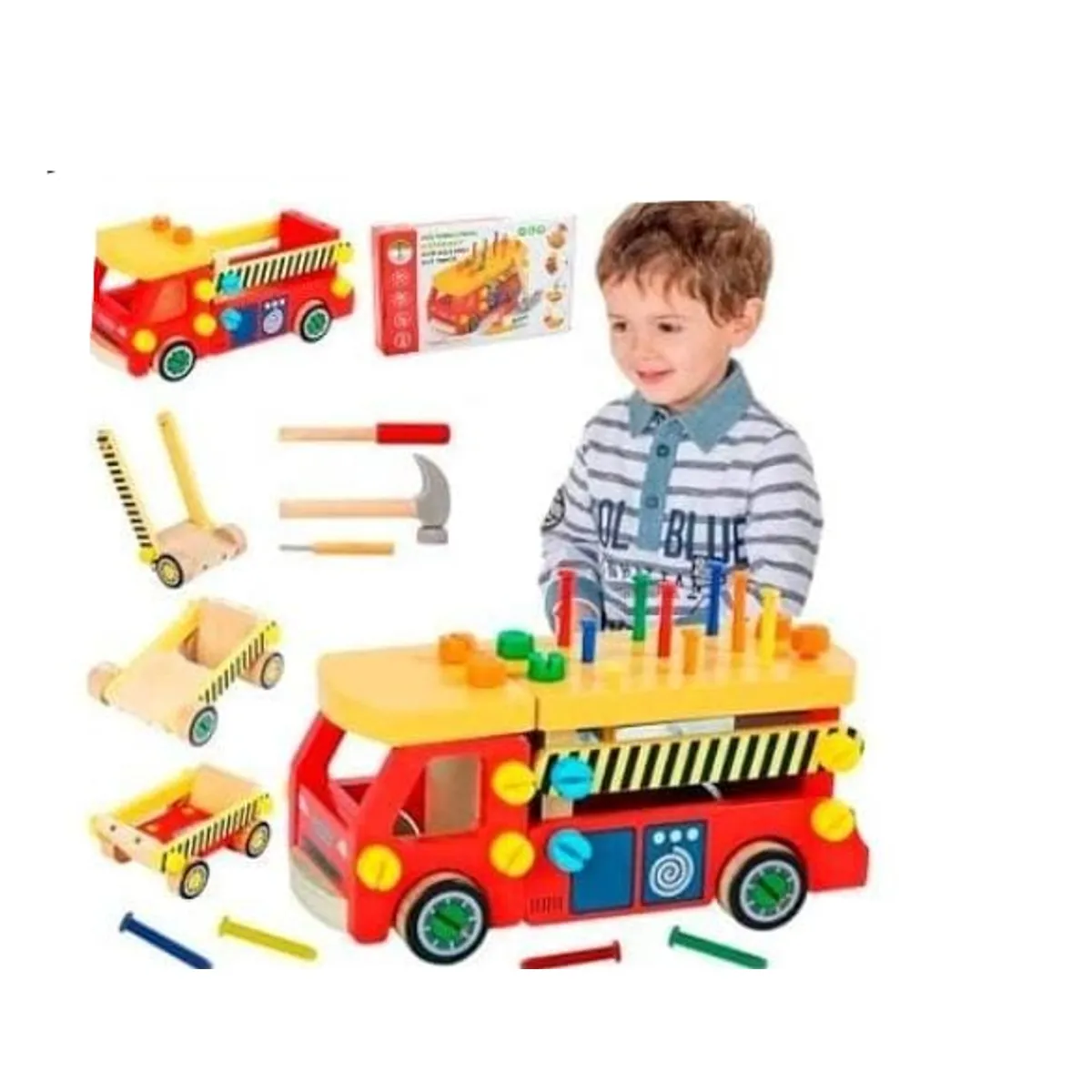 GENERICO - Carrito Tablero Clavijero Destornilladores Didáctico Madera