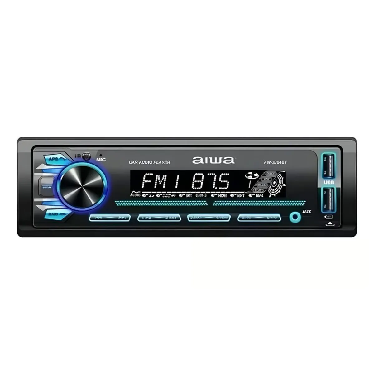 AIWA - Autoradio Bluetooth USB AUX 7 Colores Panel desmontable Aiwa AW-3240BT