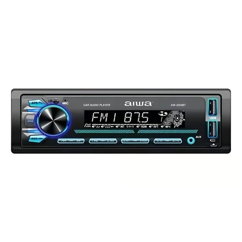 AIWA - Autoradio Bluetooth USB AUX 7 Colores Panel desmontable Aiwa AW-3240BT