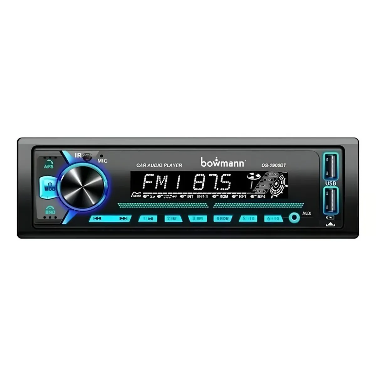 BOWMANN - Autoradio Bluetooth AUX Desmontable USBx2 7 Colores Bowmann DS-2900BT