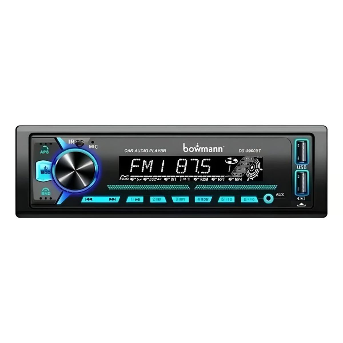 BOWMANN - Autoradio Bluetooth AUX Desmontable USBx2 7 Colores Bowmann DS-2900BT