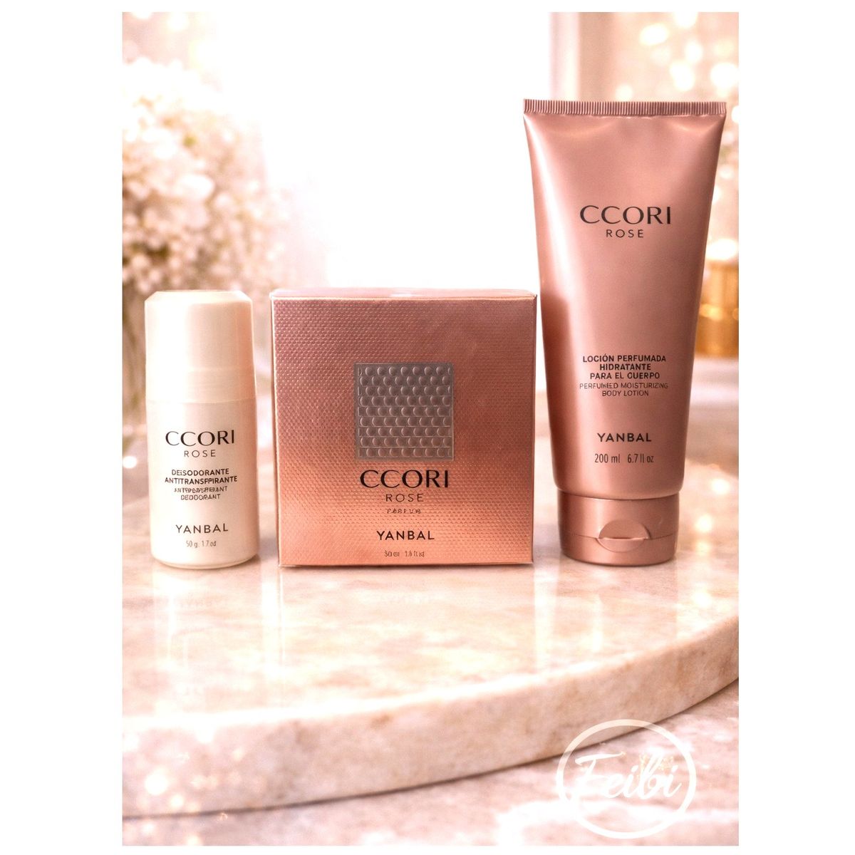 YANBAL - SET CCORI ROSÉ De Mujer YANBAL 50ml - Alta concentración - Perfume - Desodorante y Body Lotion