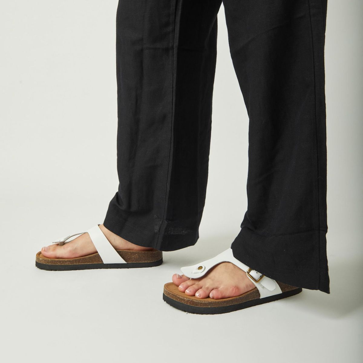 WHITE - Sandalias Bora Bora de cuero color blanco