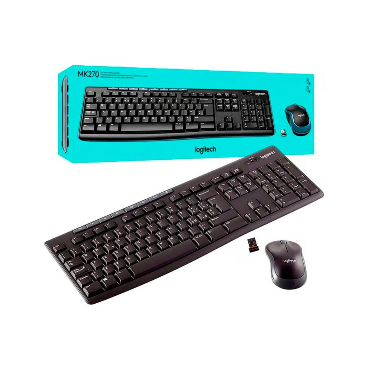 LOGITECH - Combo Teclado Mouse Logitech MK270 Inalambrico Multimedia - Negro