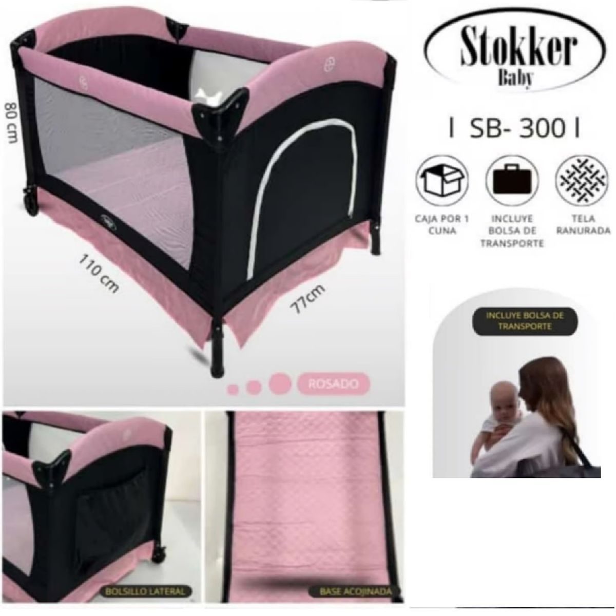 STOKKER BABY - Cuna Corral Cosmo STOKKER BABY Rosado