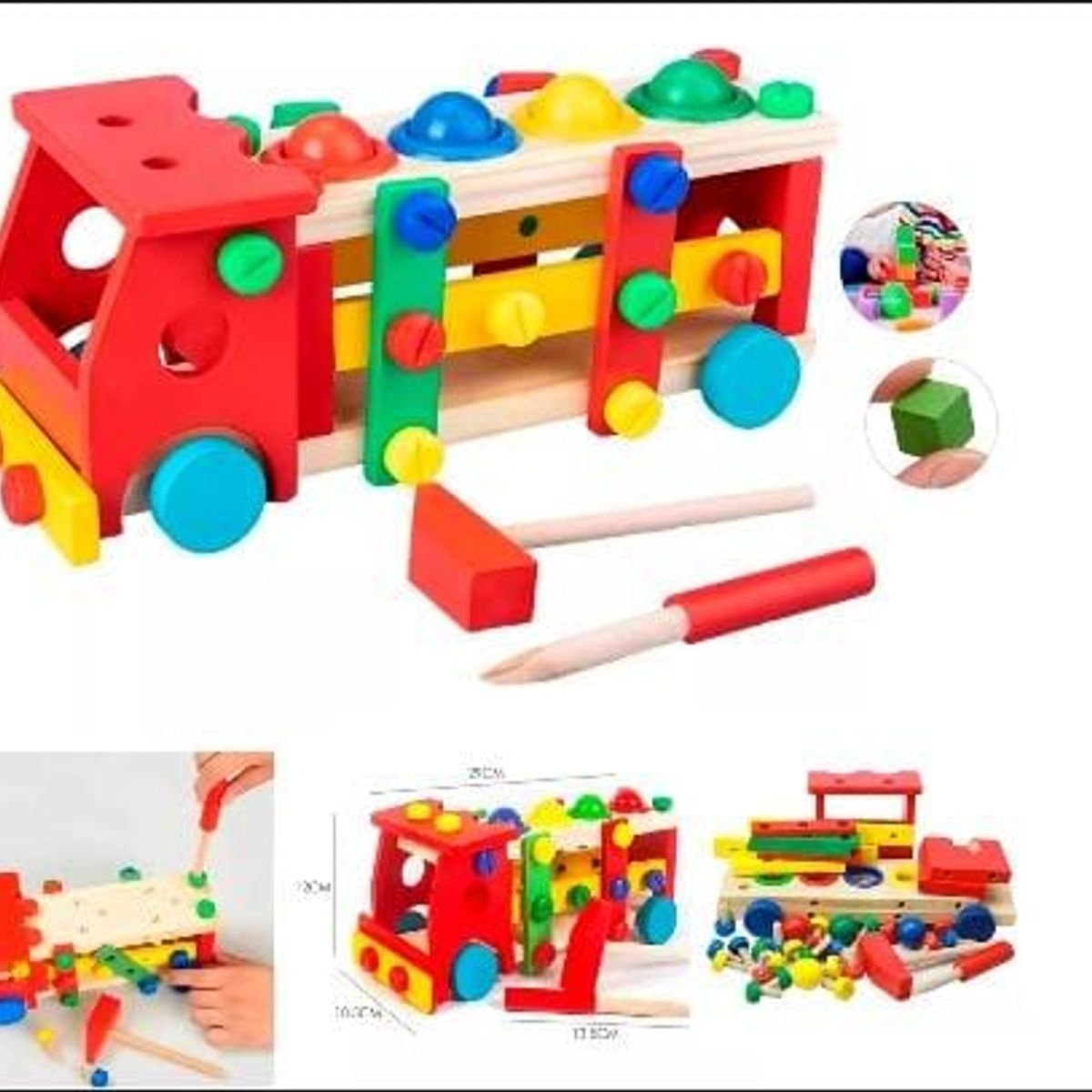 GENERICO - CARRO DE MADERA JUEGO DE ROLES DESTORNILLAR