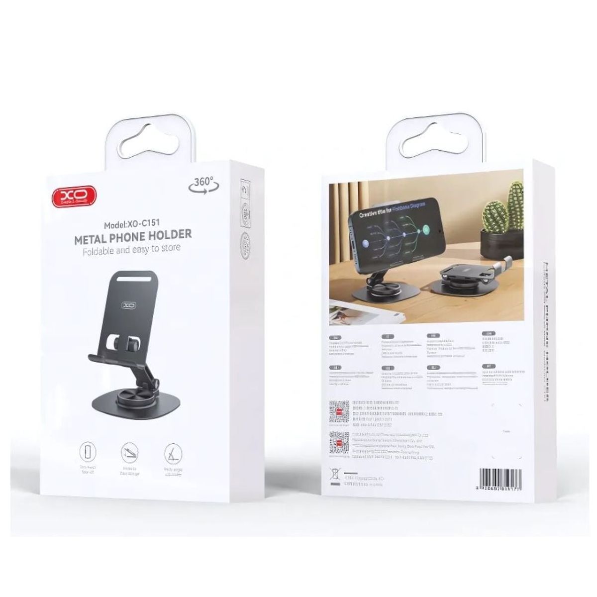 GENERICO - Soporte Metálico Giratorio de Celular o Tablet para Escritorio XO-C151