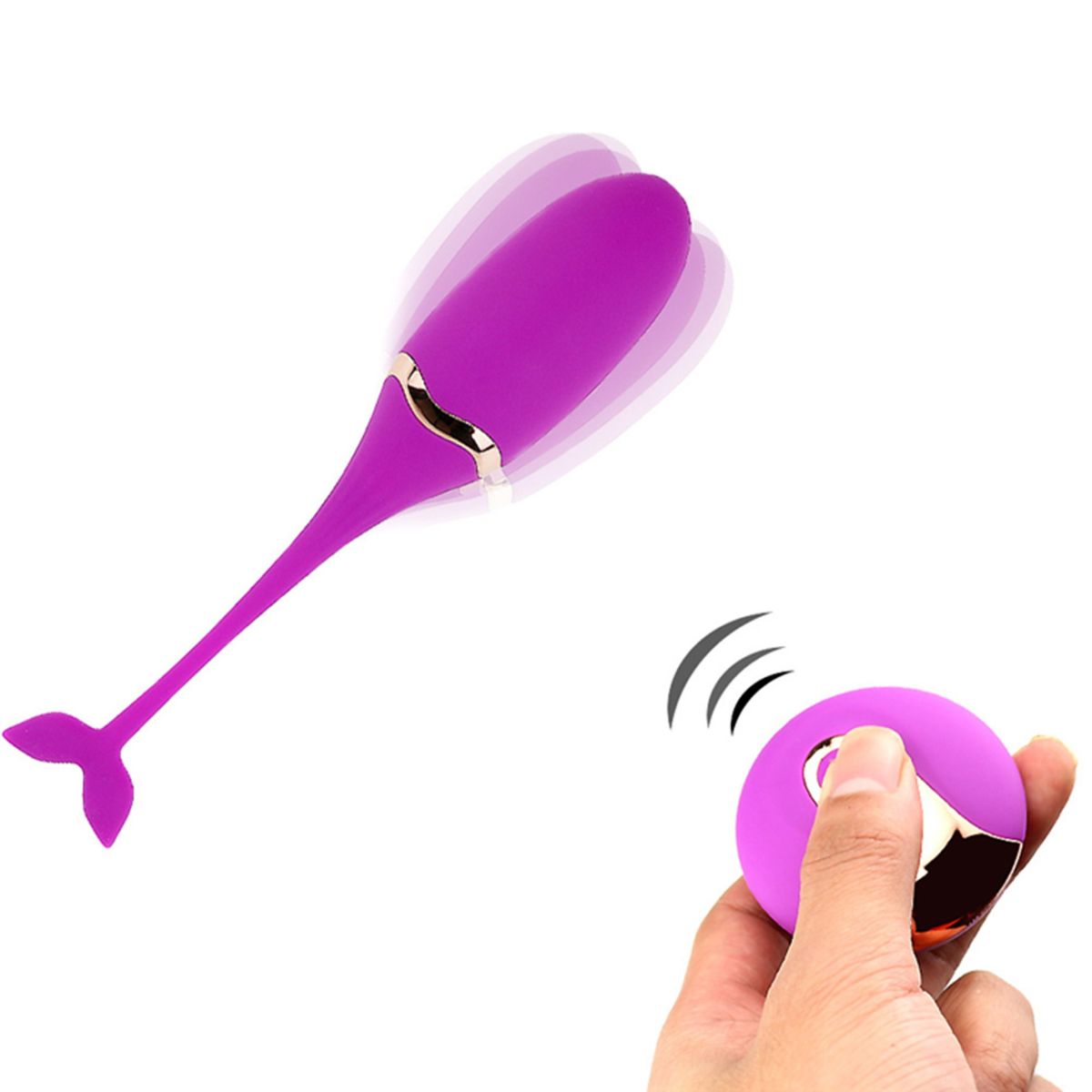GENERICO - Vibrador con control remoto forma de pescadito-morado