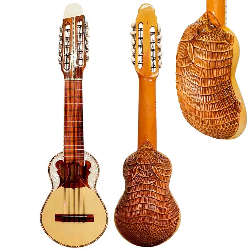 GENERICO - Charango Semiprofesional Con Hermoso Tallado + Funda