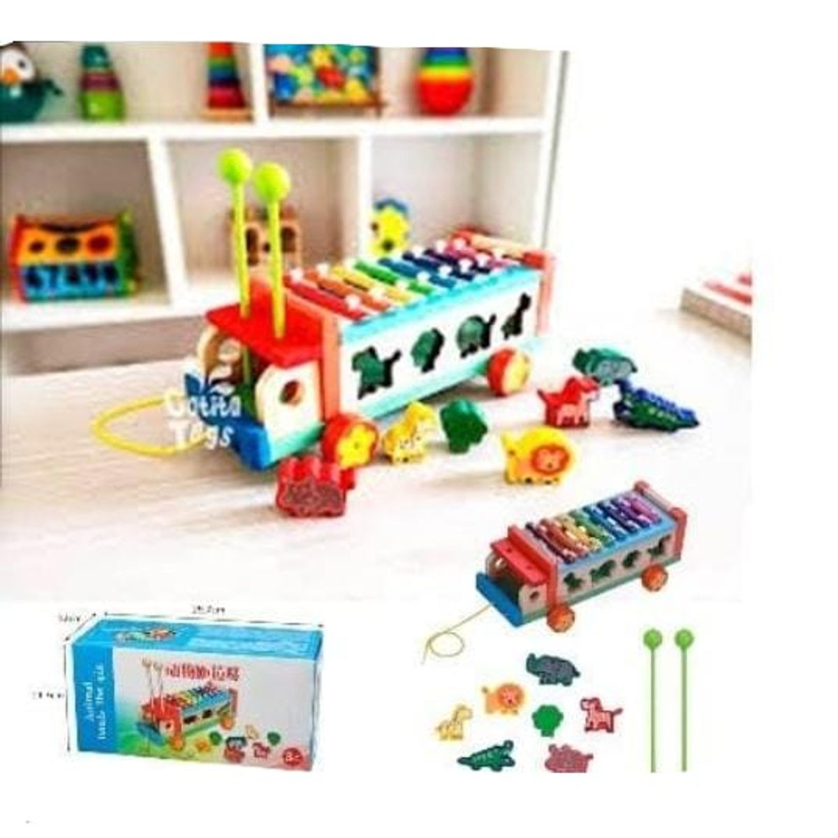 GENERICO - Juguete Bus Xilófono con Animales de encaje