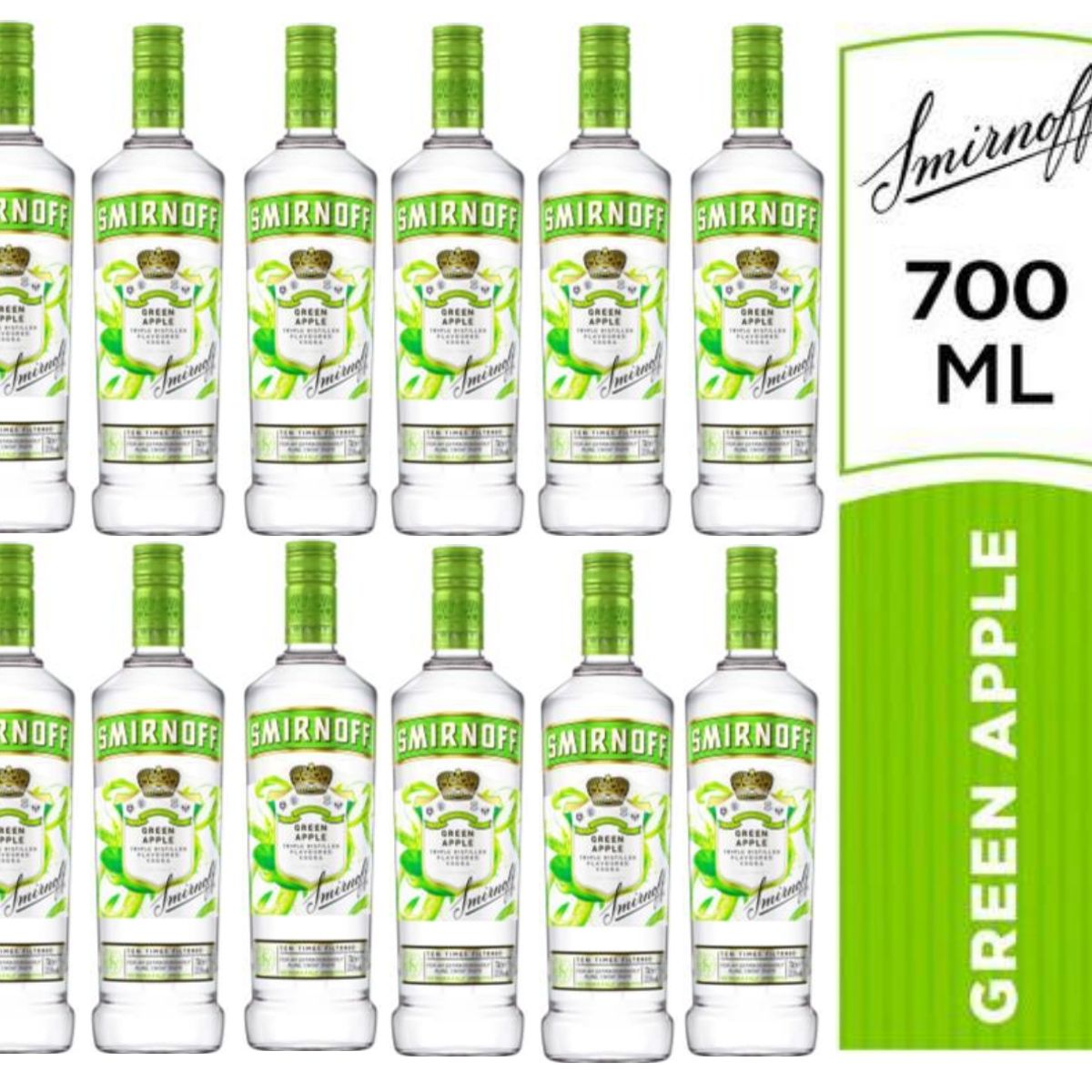 SMIRNOFF - VODKA SMIRNOFF GREEN APPLE 700ML - 12 UND