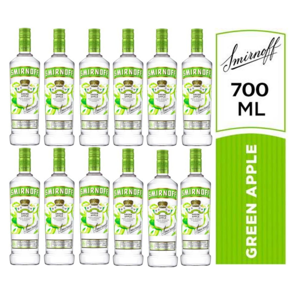 SMIRNOFF - VODKA SMIRNOFF GREEN APPLE 700ML - 12 UND