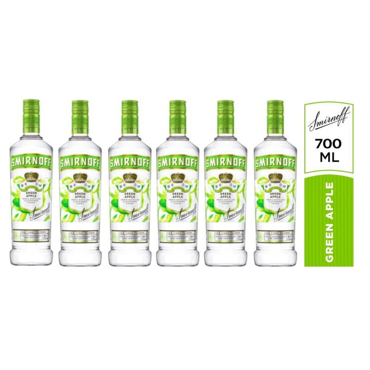 SMIRNOFF - VODKA SMIRNOFF GREEN APPLE 700ML - 6 UND