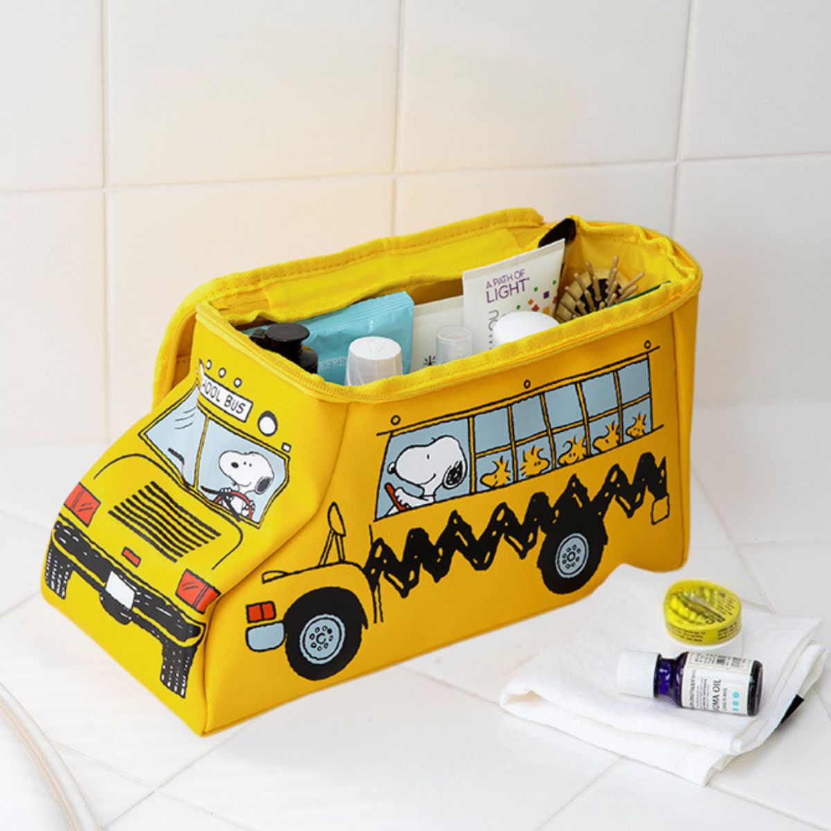SNOOPY - SNOOPY NECESER DE MAQUILLAJE BOLSA DE COSMÉTICOS - SCHOOL BUS