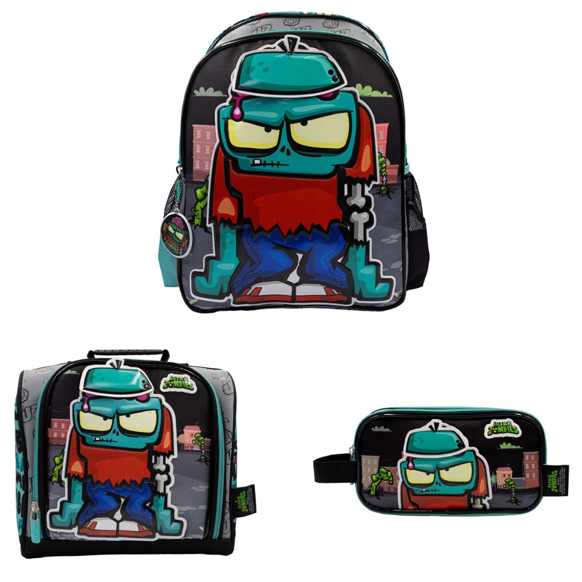 CHILDRENS CLUB - Set de Mochila escolar x3 piezas - Zombies