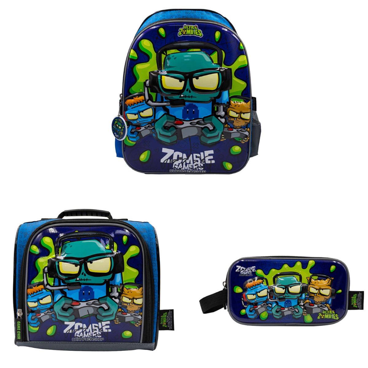 CHILDRENS CLUB - Set de Mochila escolar x3 piezas - Zombies