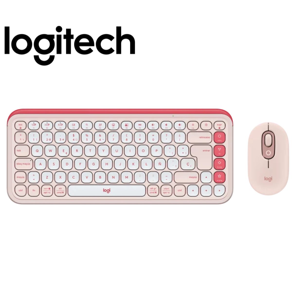 LOGITECH - Teclado Logitech +Mouse Pop Icon Bluetooth Wireless Sp Copilot Rose