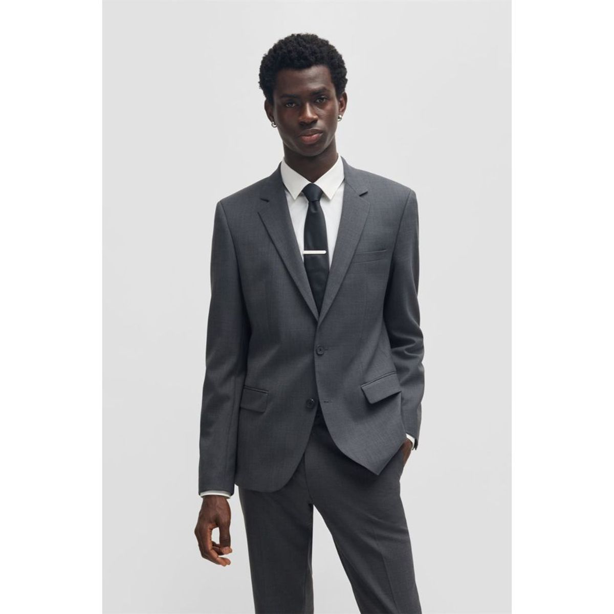 HUGO BOSS - Hugo - Alfiler para corbata ovalado con logo grabado