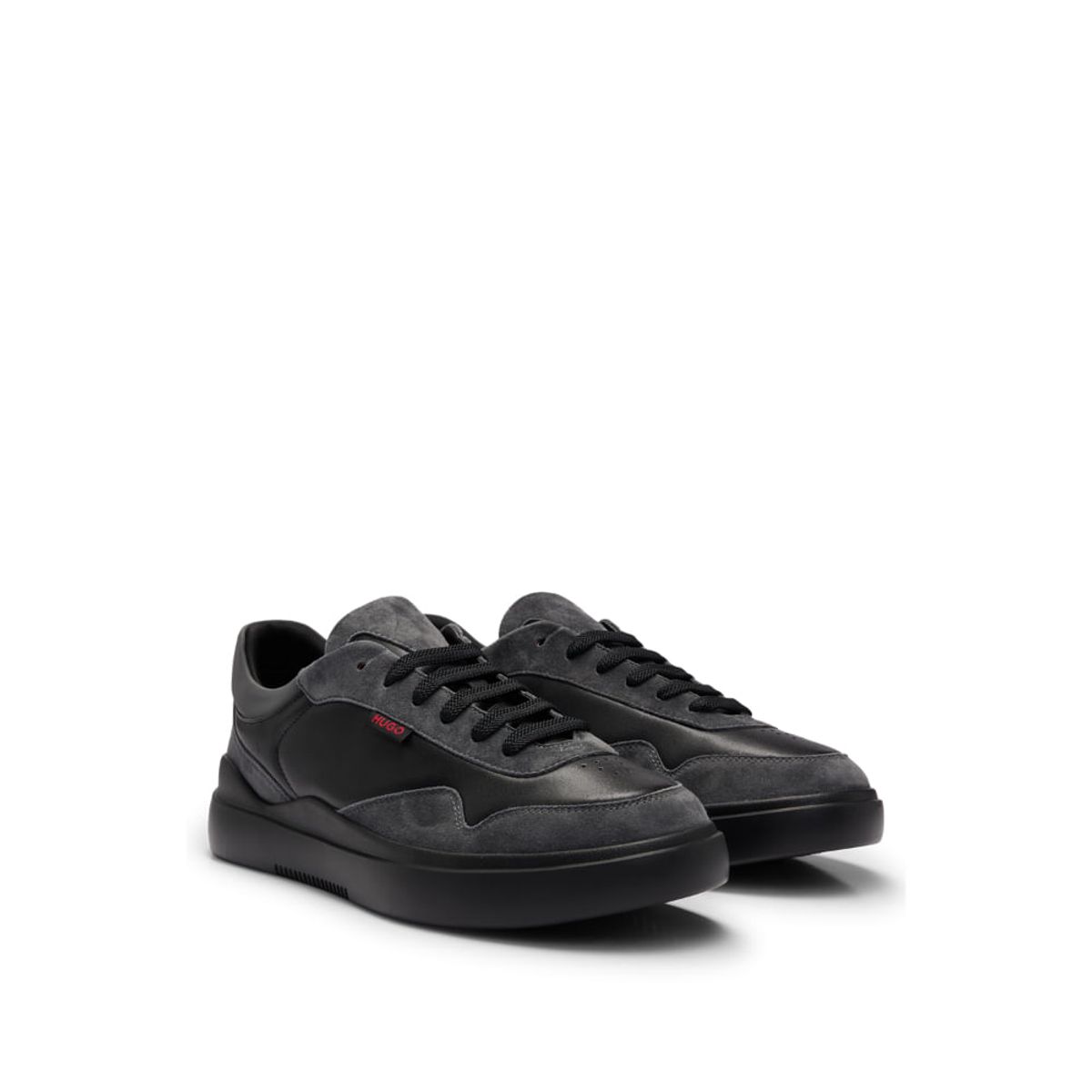 HUGO BOSS - Hugo - Zapatillas estilo cupsole de piel y ante