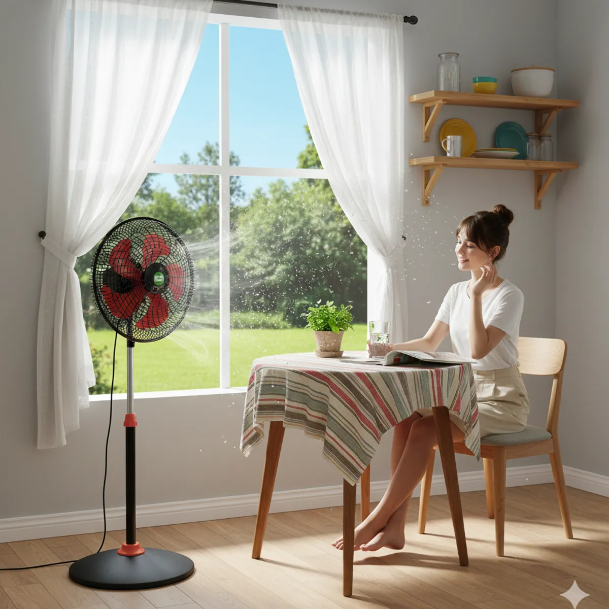 BOSSKO - VENTILADOR BOSSKO 16"  PEDESTAL DE 5 ASPAS BK-8314VC NARANJA