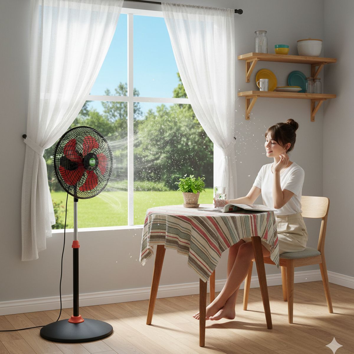 BOSSKO - VENTILADOR BOSSKO 16"  PEDESTAL DE 5 ASPAS BK-8314VC NARANJA