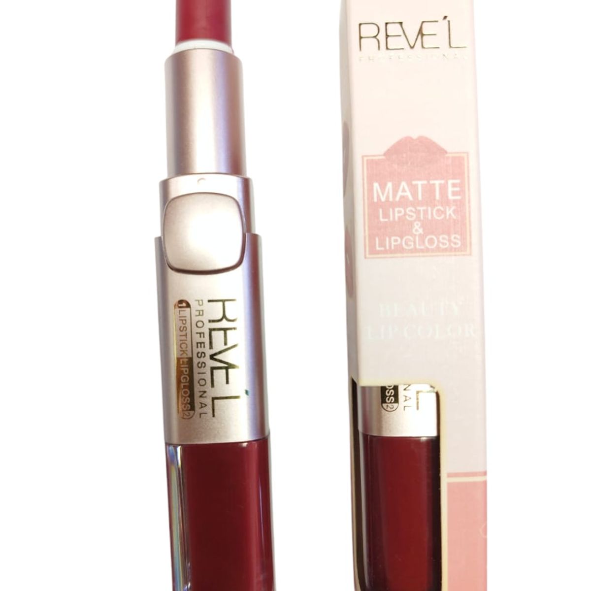 REVE'L PROFESSIONAL - LABIAL REVEL MATTE LIPSTICK & LIPGLOSS DUO TONO CANELA