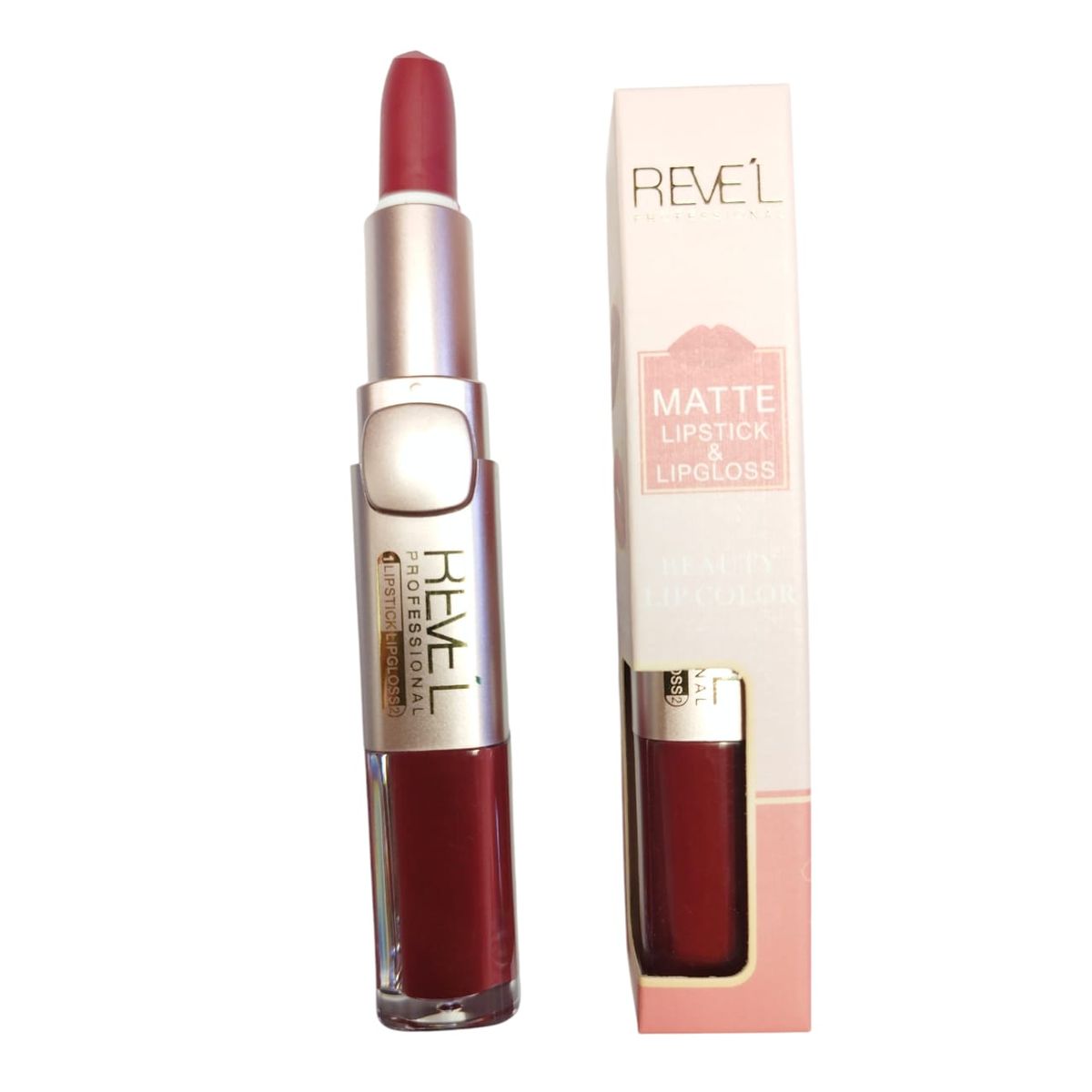 REVE'L PROFESSIONAL - LABIAL REVEL MATTE LIPSTICK & LIPGLOSS DUO TONO CANELA