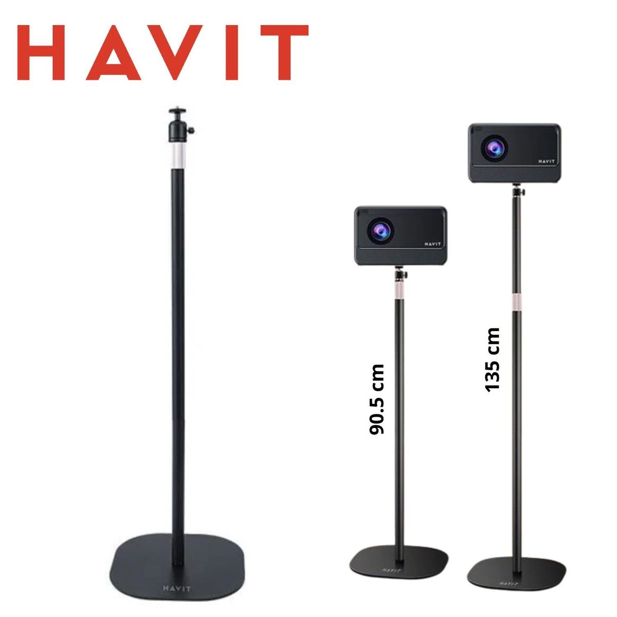 HAVIT - Soporte para proyector HAVIT PA305 90,5 a 135cm Cabezal esférico 360°