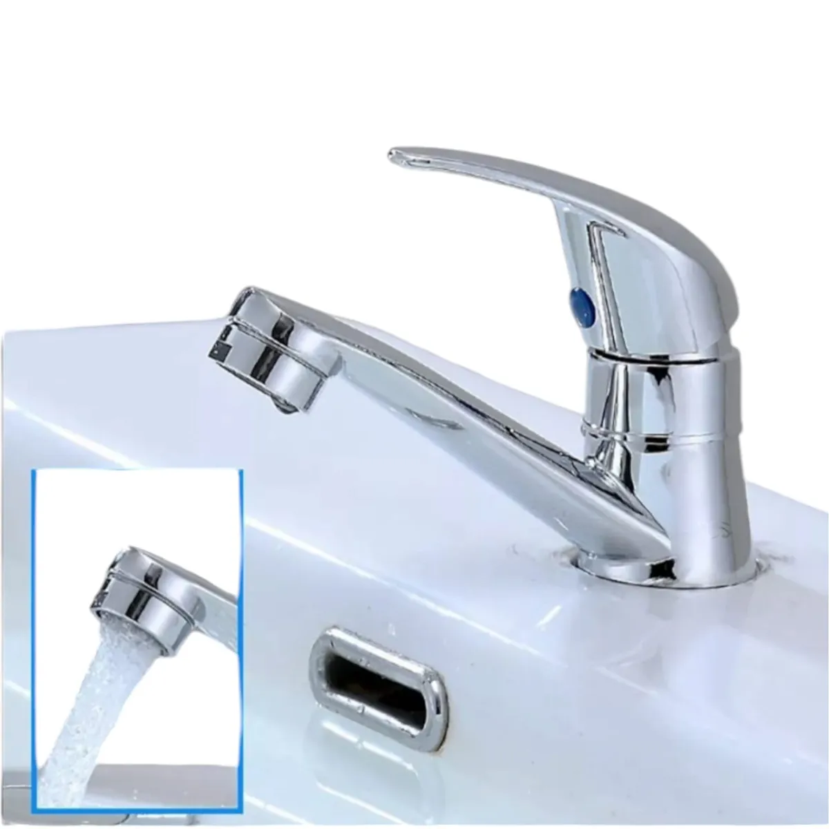 GENERICO - Grifo Caño lavabo Monomando de 12cm de ABS Cromado y rosca acero