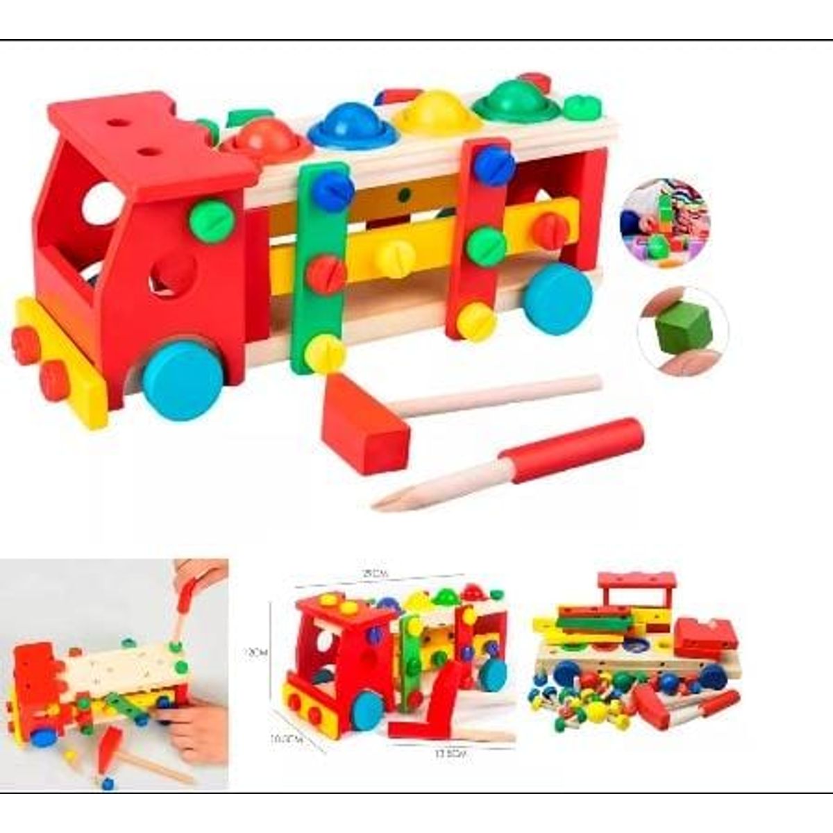 GENERICO - CARRO DE MADERA JUEGO DE ROLES DESTORNILLAR