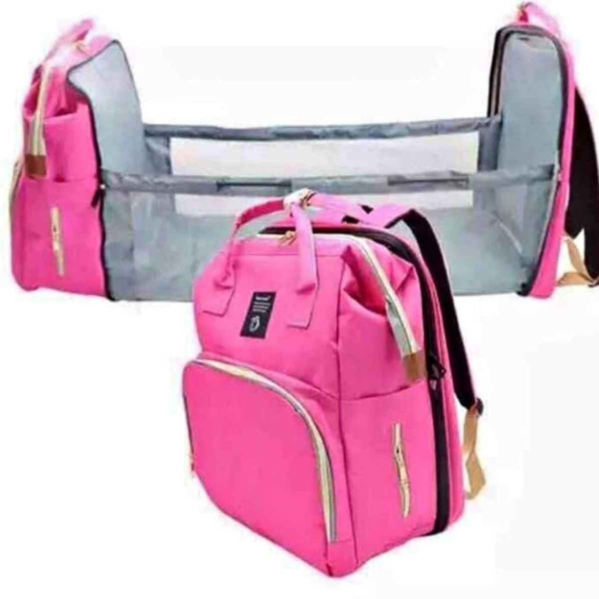 GENERICO - MOCHILA PAÑALERA CONVERTIBLE 3 EN 1 - FUCSIA