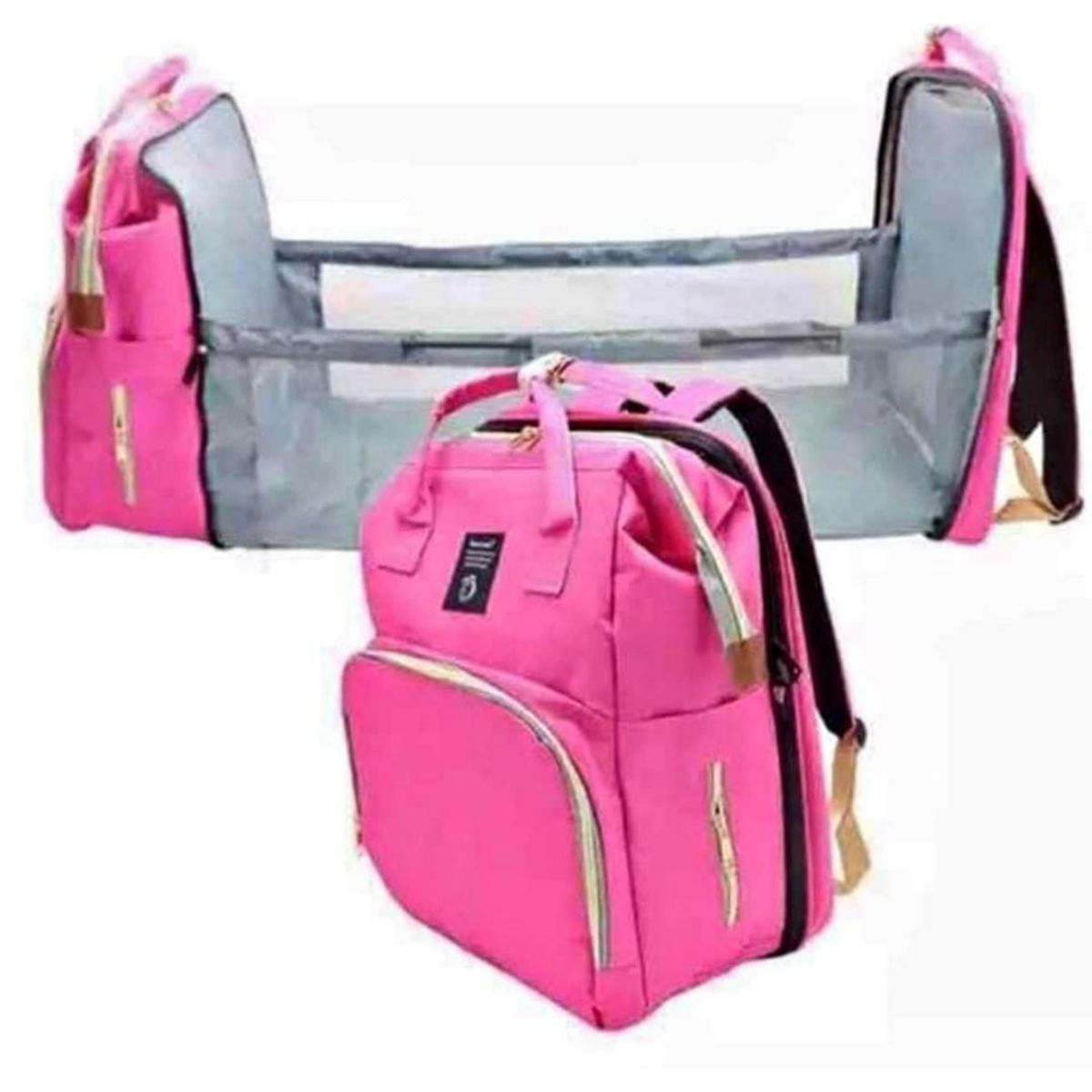 GENERICO - MOCHILA PAÑALERA CONVERTIBLE 3 EN 1 - FUCSIA