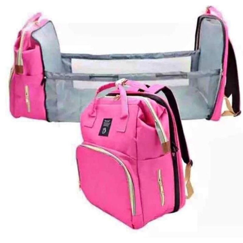 GENERICO - MOCHILA PAÑALERA CONVERTIBLE 3 EN 1 - FUCSIA