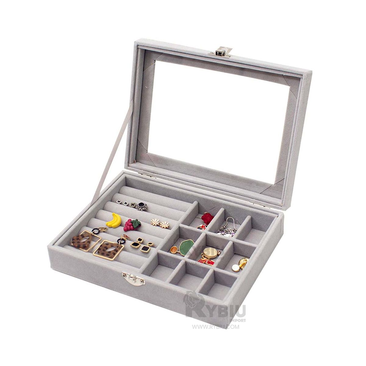 RYBIU IMPORT - Joyero Clasificador de Color Gris Y+Regalo Stickers