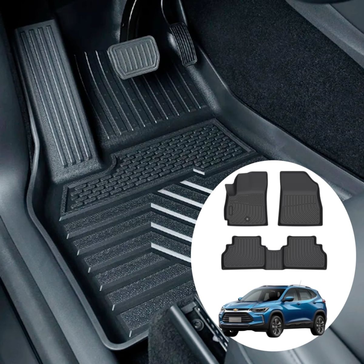 GENERICO - PROTECTOR CUBRE PISO 5D TPE  CHEVROLET TRACKER 2019-2024