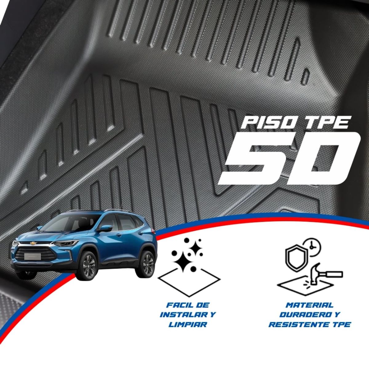 GENERICO - PROTECTOR CUBRE PISO 5D TPE  CHEVROLET TRACKER 2019-2024