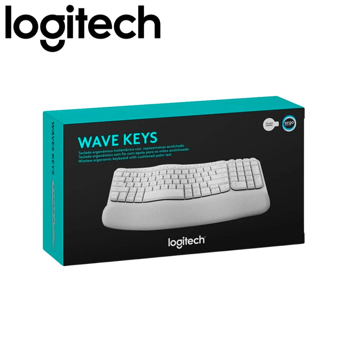 LOGITECH - TECLADO LOGITECH ERGO WAVE WIRELESS BOLT BT SP WHITE