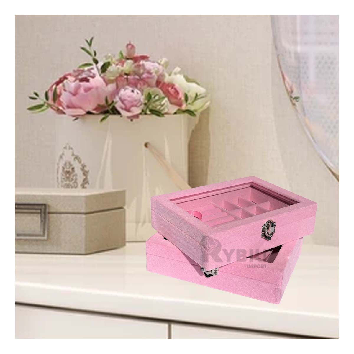 GENERICO - Joyero Multifuncional y Organizador Rosado Y+Papel de Regalo