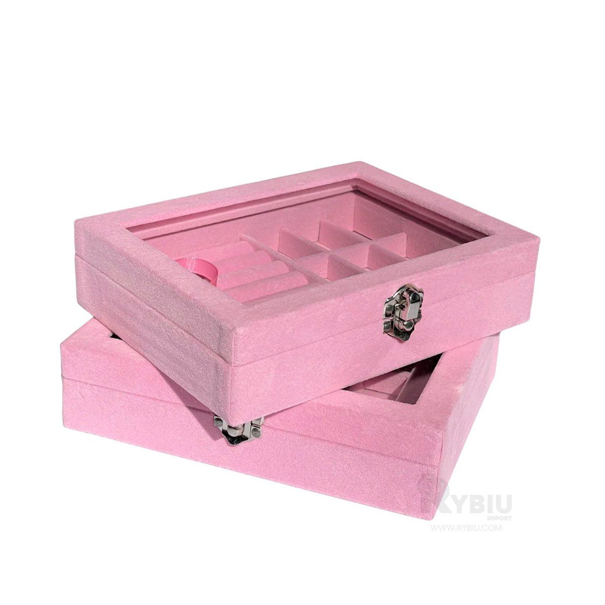 GENERICO - Joyero Movible de Terciopelo en Rosado Y+Regalo Agendita