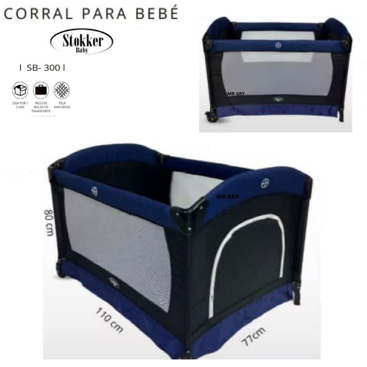 STOKKER BABY - Cuna Corral Cosmo STOKKER BABY Azul