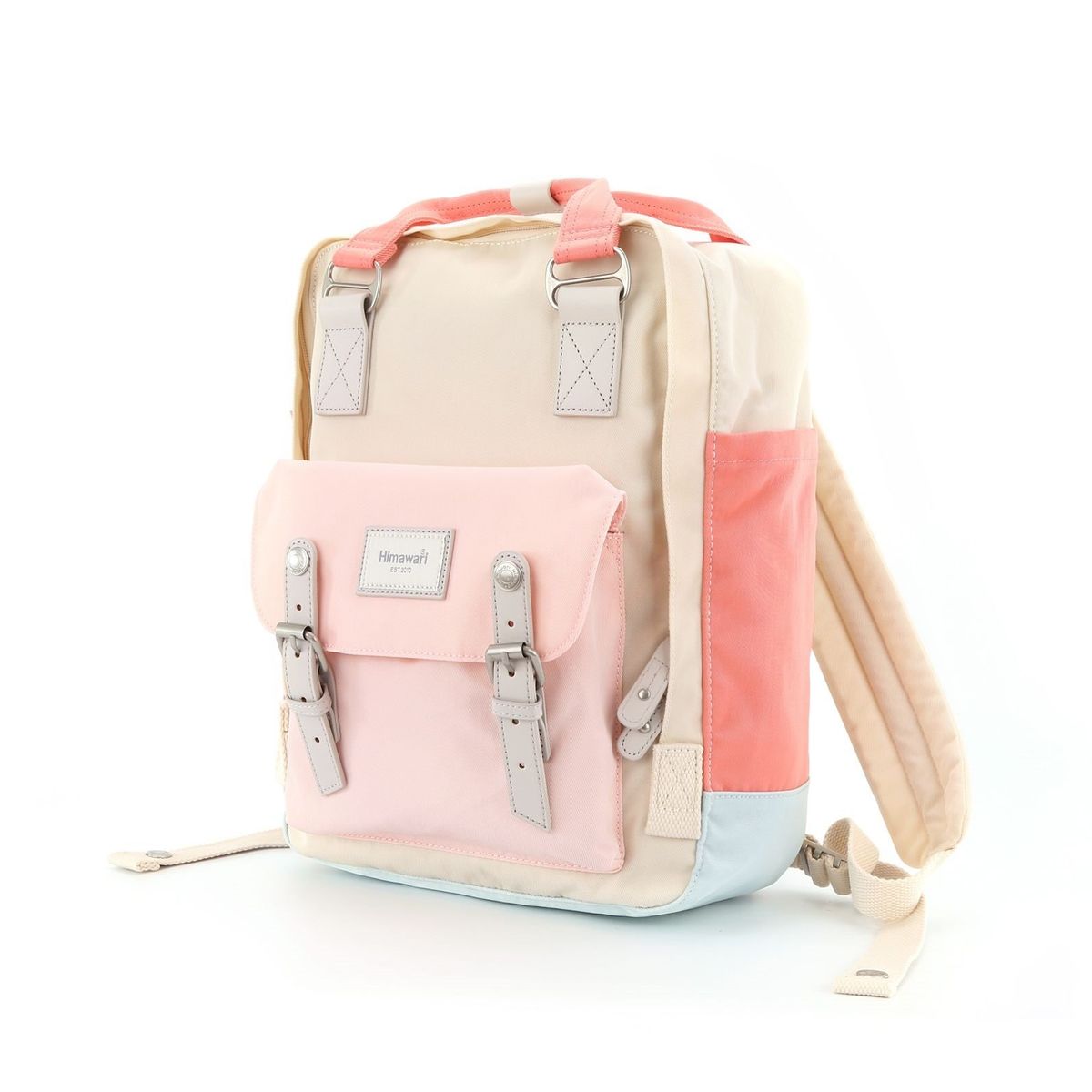 HIMAWARI - Himawari - Mochila escolar o viaje porta Laptop - Rosa Pastel y Crema