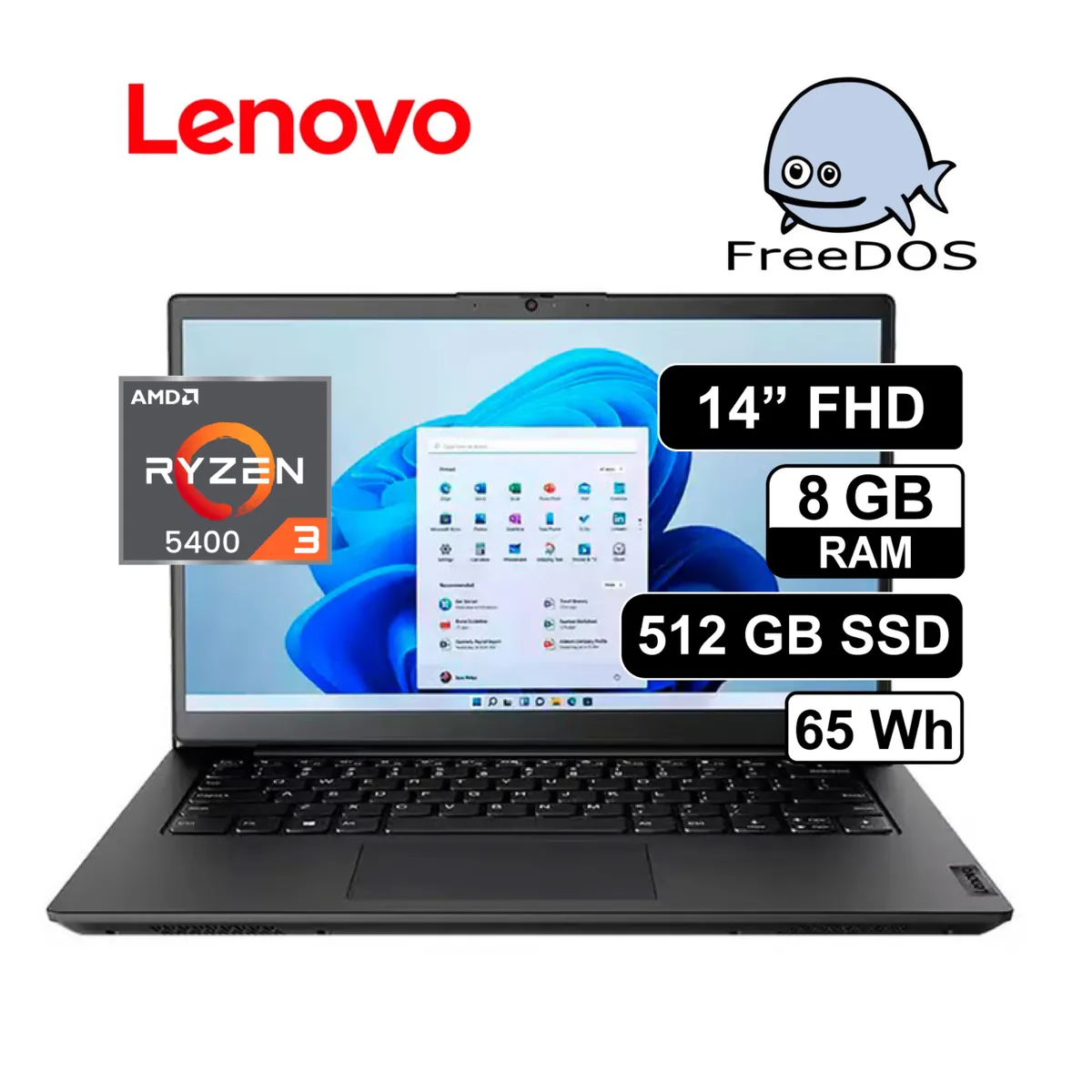 LENOVO - LAPTOP LENOVO K14 G1 AMD RYZEN 3 5400U 8GB RAM 512GB SSD 14” FHD  21CUS0PT00