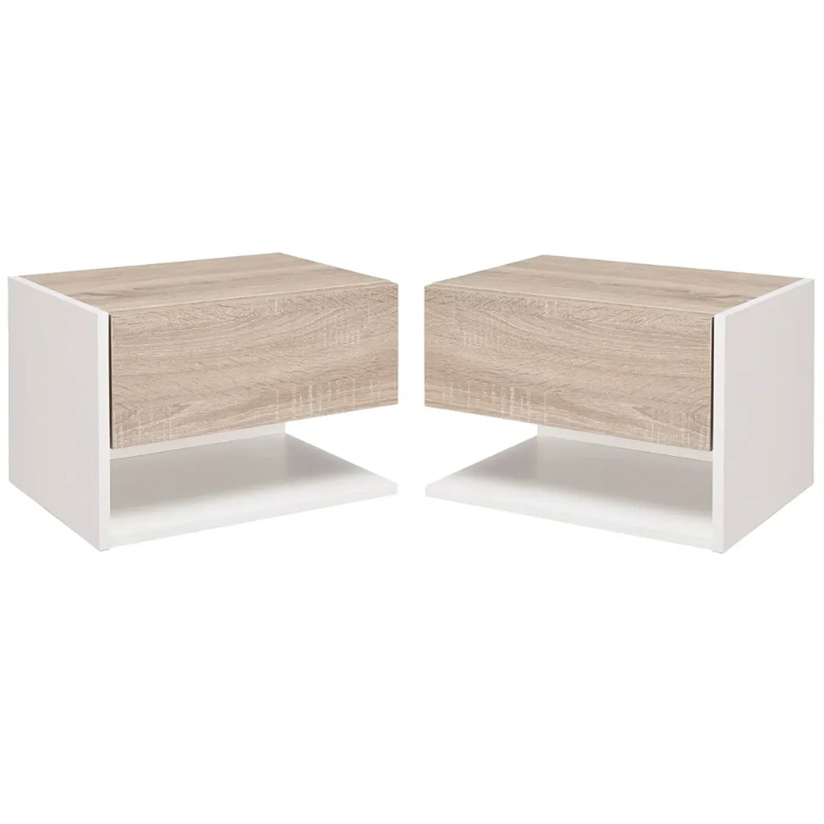 GENERICO - Velador Flotante Ines x2 Cenizo y Blanco Petrox Home