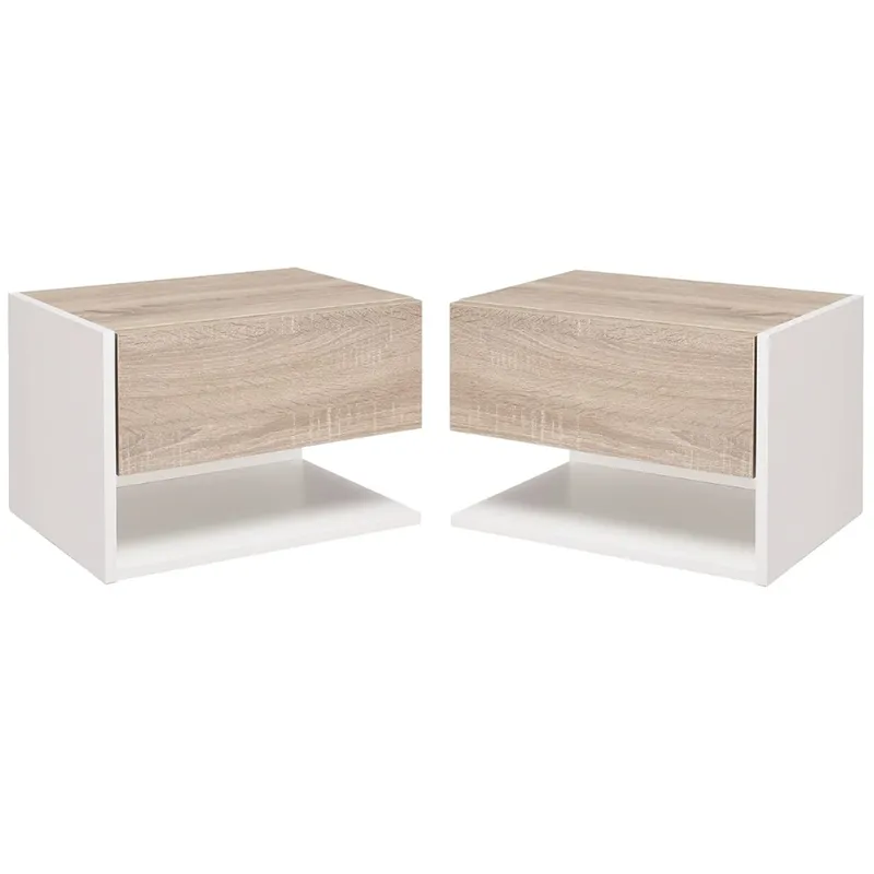 GENERICO - Velador Flotante Ines x2 Cenizo y Blanco Petrox Home