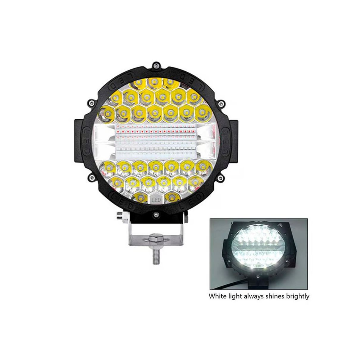 GENERICO - Faro Led Redondo 201w Blanco+ambar 7 2en1
