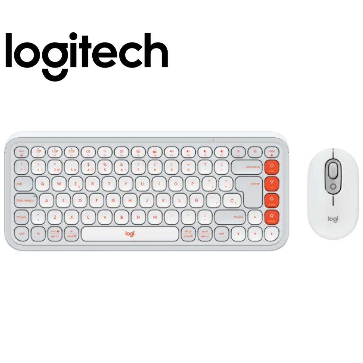 LOGITECH - Teclado Logitech + Mouse Pop Icon Bluetooth Wireless White